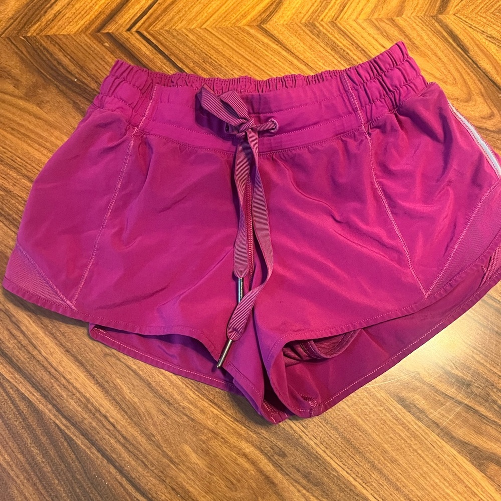 Lululemon magenta hotty hot shorts, size 2